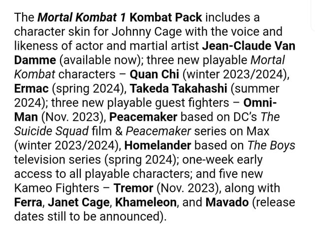 Mk1 Kombat Pack 1 Release Date Updates and Other Details